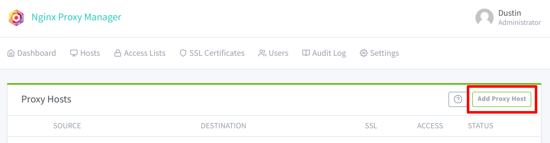 Nginx Proxy Manager Configuration