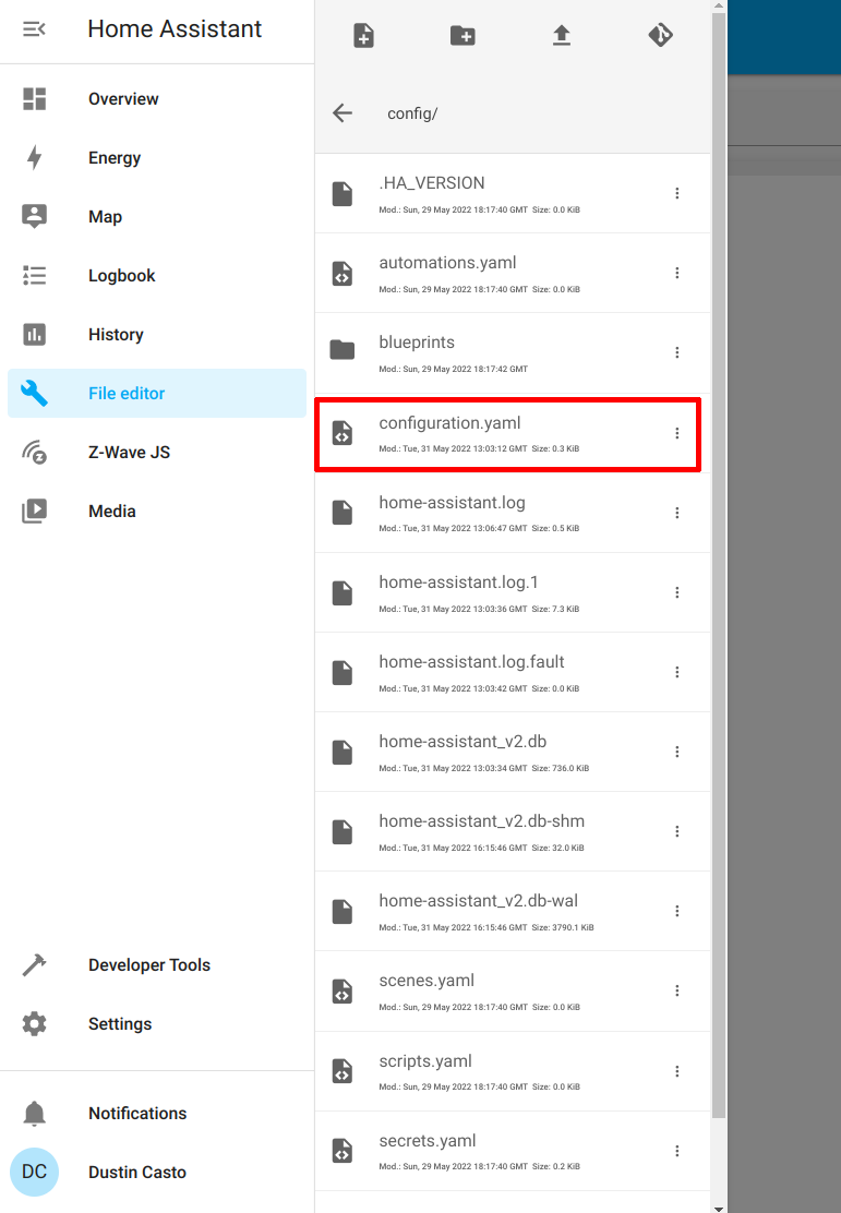 Home Assistant File Editor