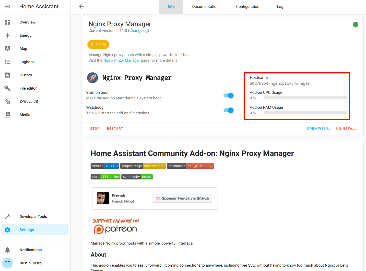 Home Assistant Install Nginx Proxy Manager