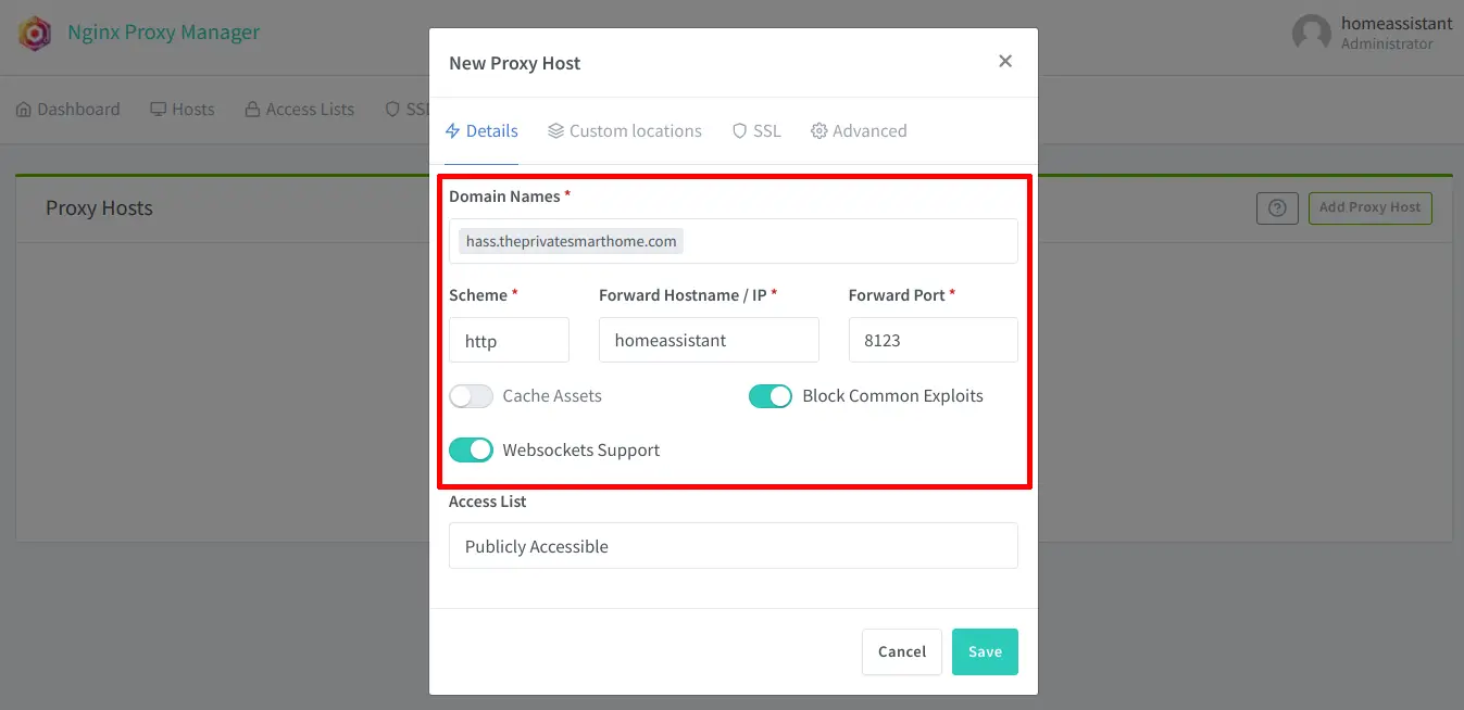 Nginx Proxy Manager Add Host