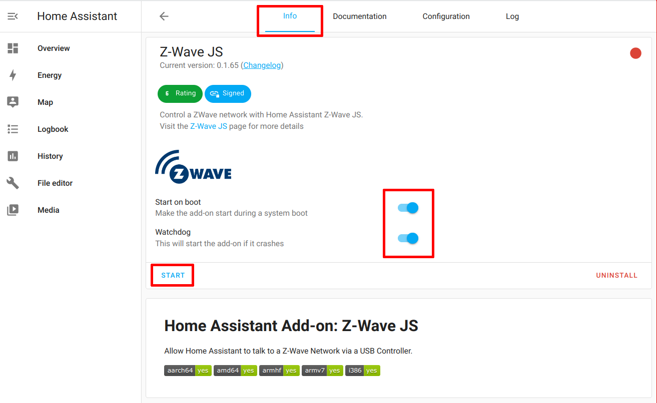 Install Z-Wave JS Add-on
